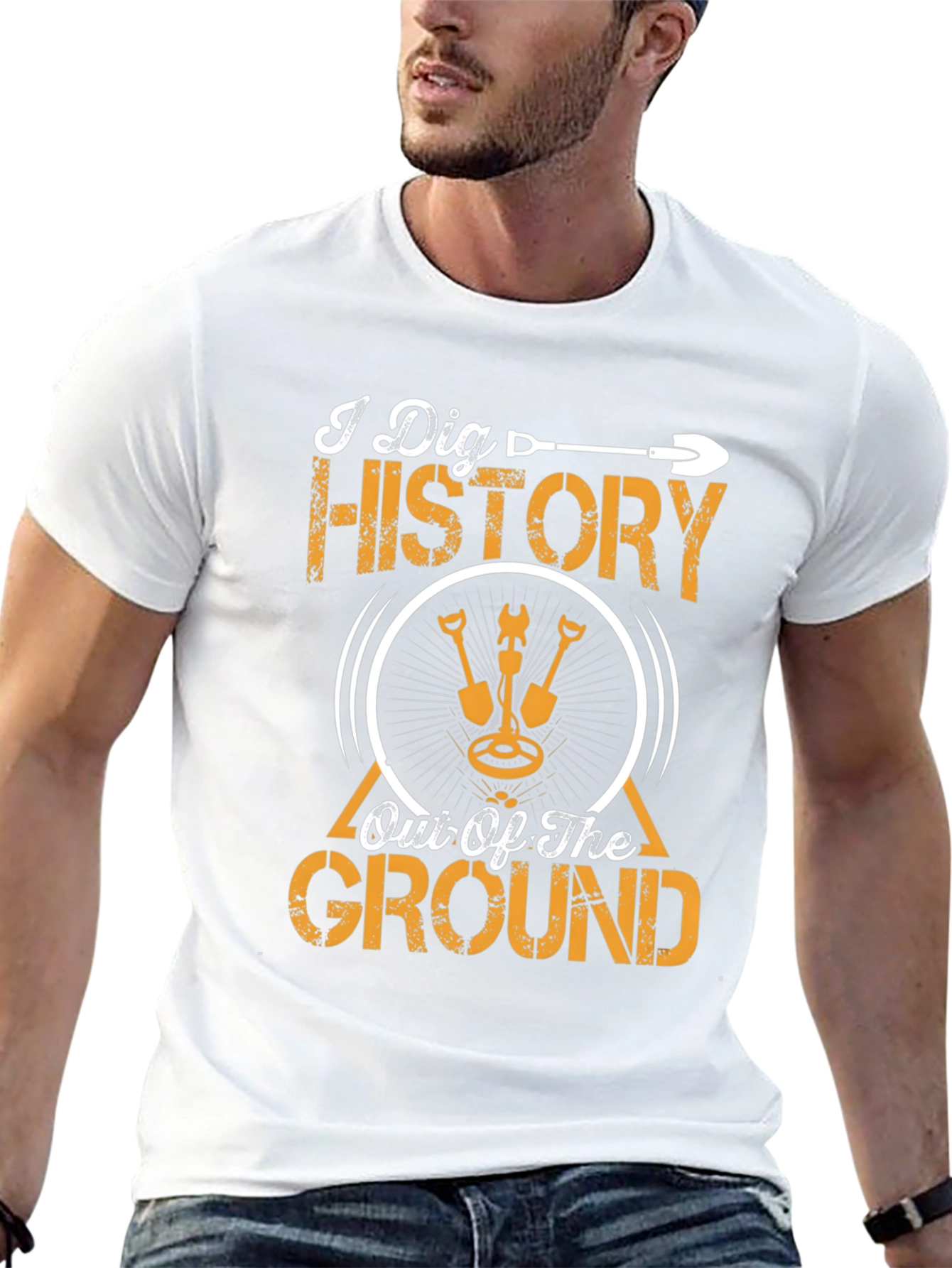 I Dig History T-Shirt Metal Detecting Black Tee