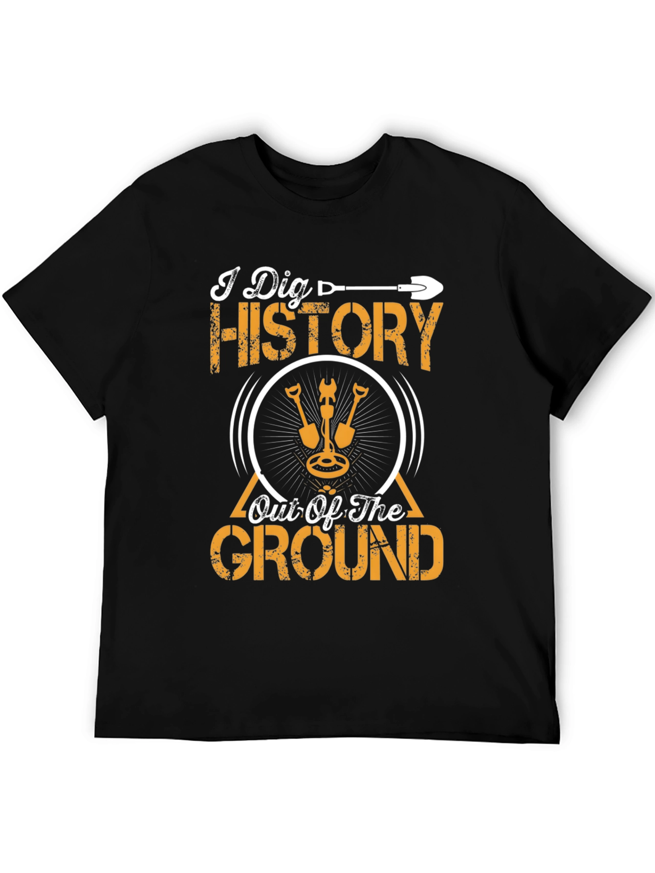 I Dig History T-Shirt Metal Detecting Black Tee