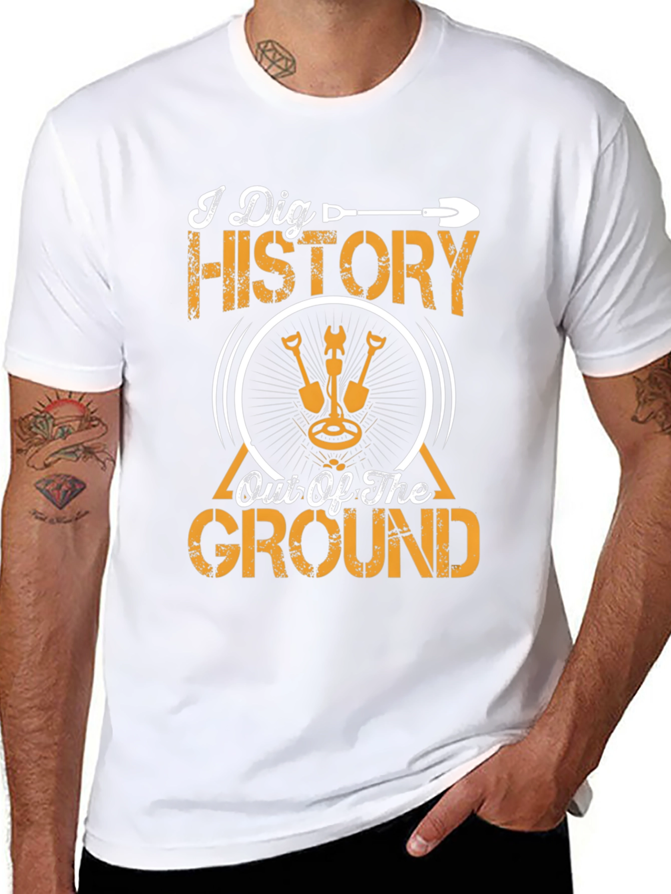 I Dig History T-Shirt Metal Detecting Black Tee