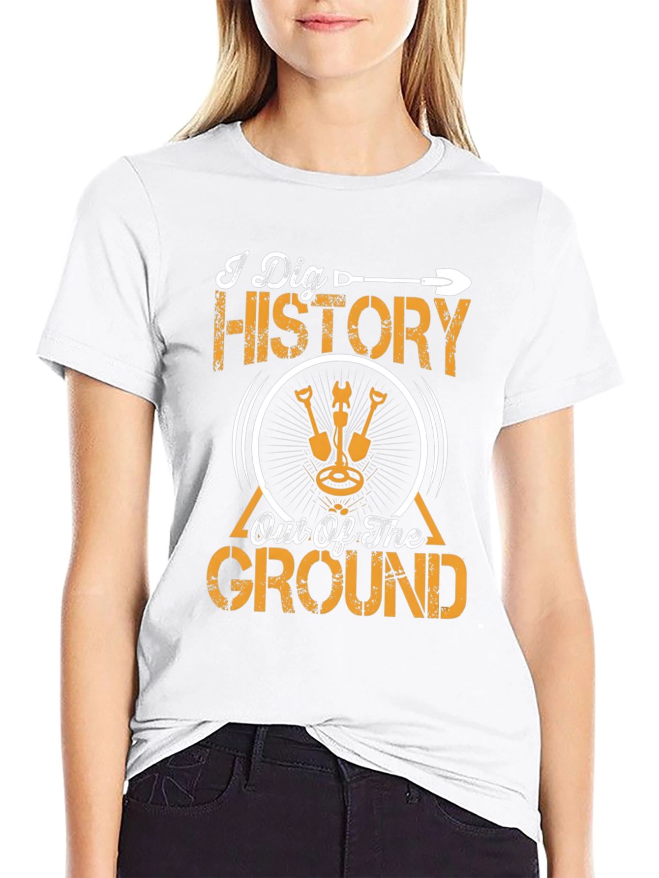 I Dig History T-Shirt Metal Detecting Black Tee