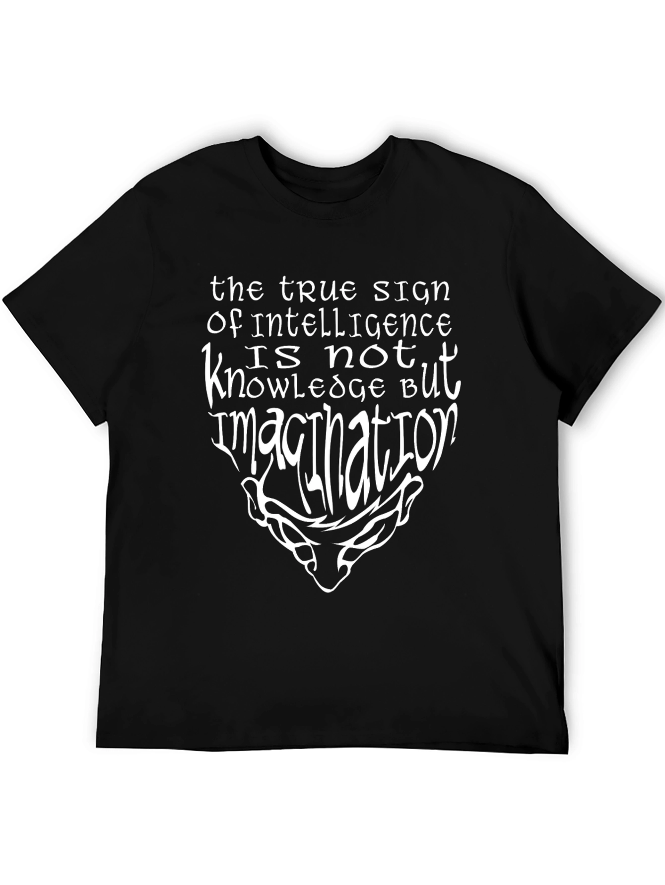 Intelligence Imagination Graphic Tee - Black