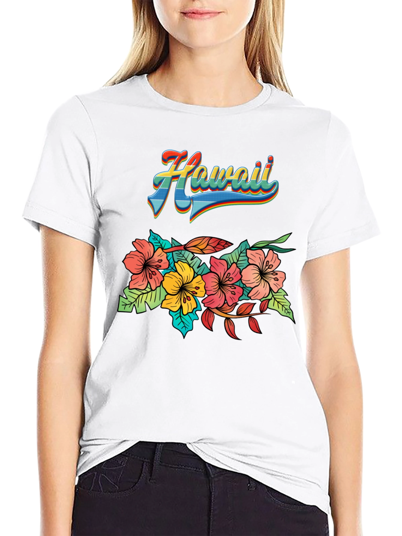 Hawaii Floral Graphic Tee - Island Style Shirt