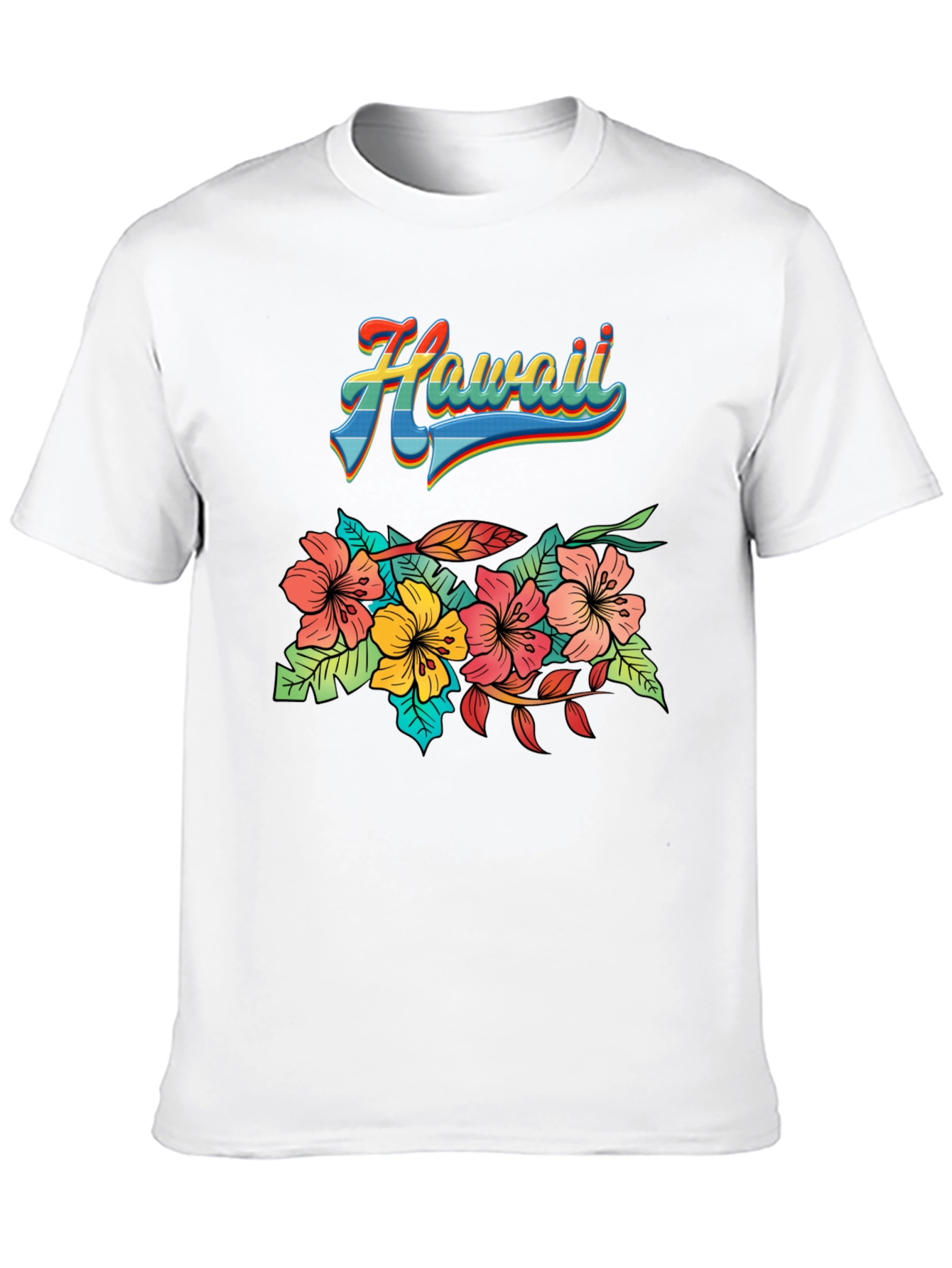 Hawaii Floral Graphic Tee - Island Style Shirt