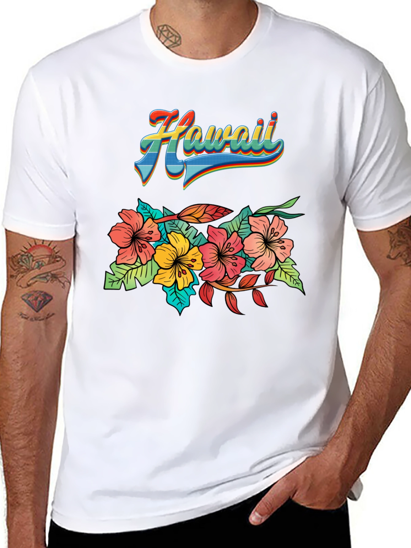 Hawaii Floral Graphic Tee - Island Style Shirt