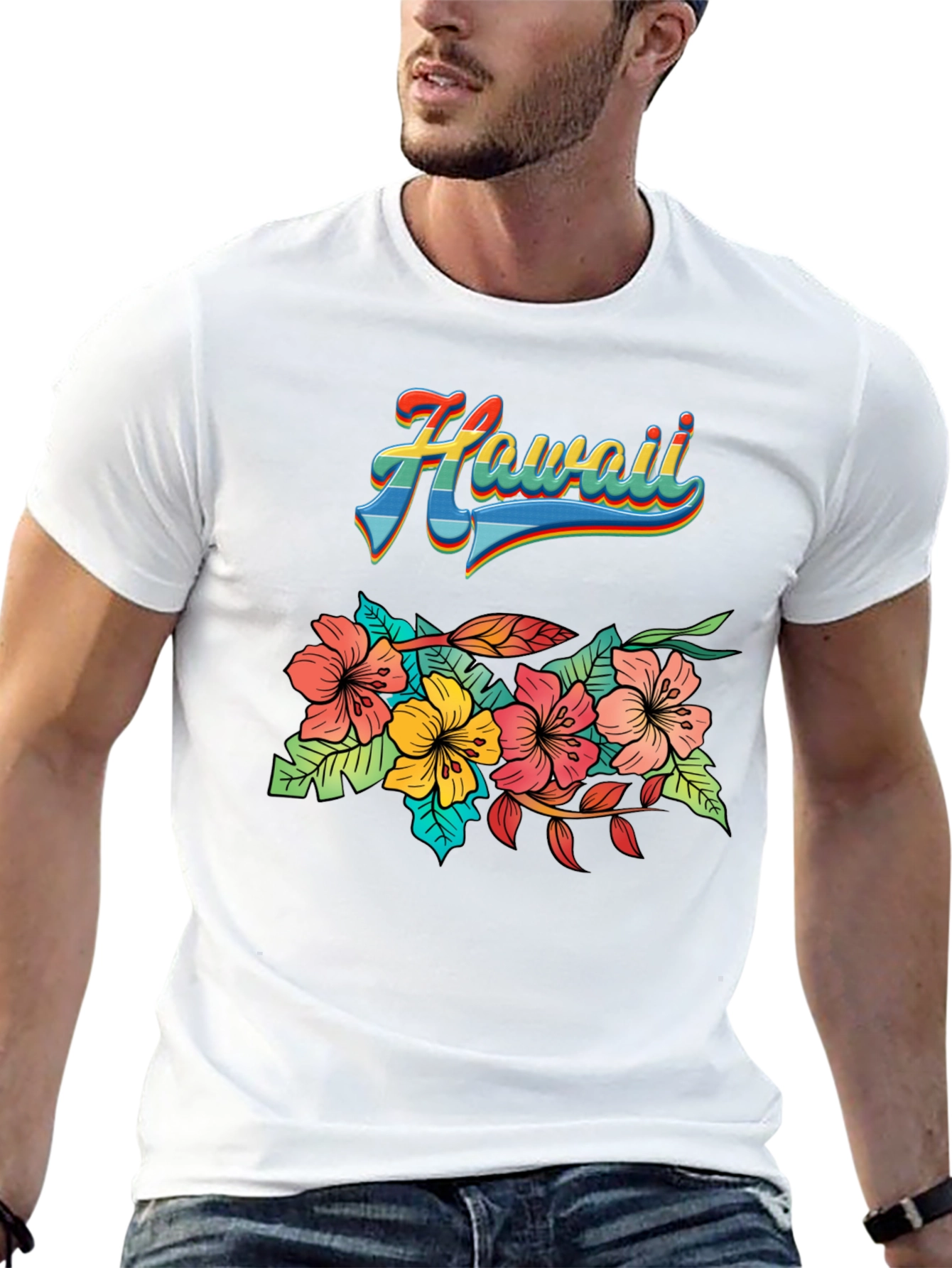 Hawaii Floral Graphic Tee - Island Style Shirt