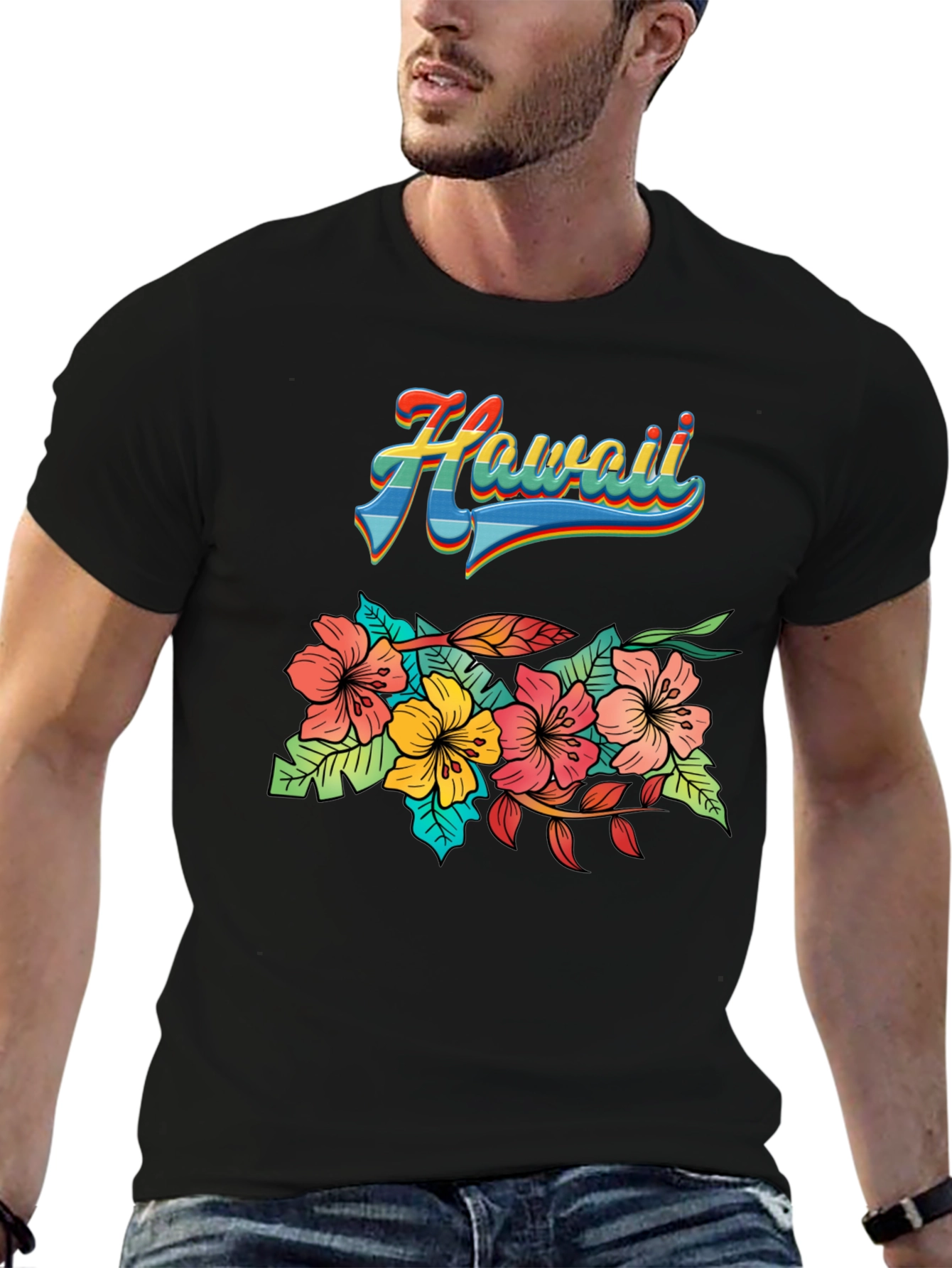 Hawaii Floral Graphic Tee - Island Style Shirt
