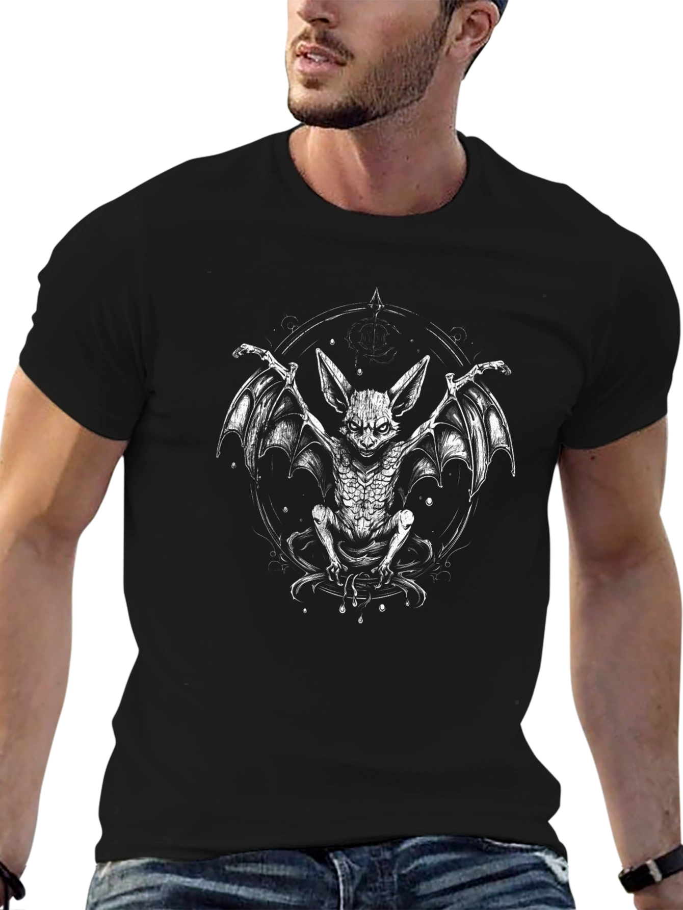 Bat Graphic T-Shirt - Dark Aesthetic Cotton Tee