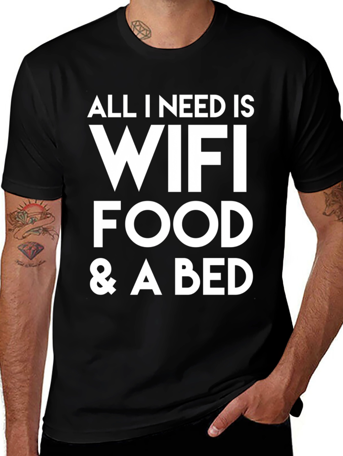 Wifi Food Bed T-Shirt - Comfortable Cotton Tee