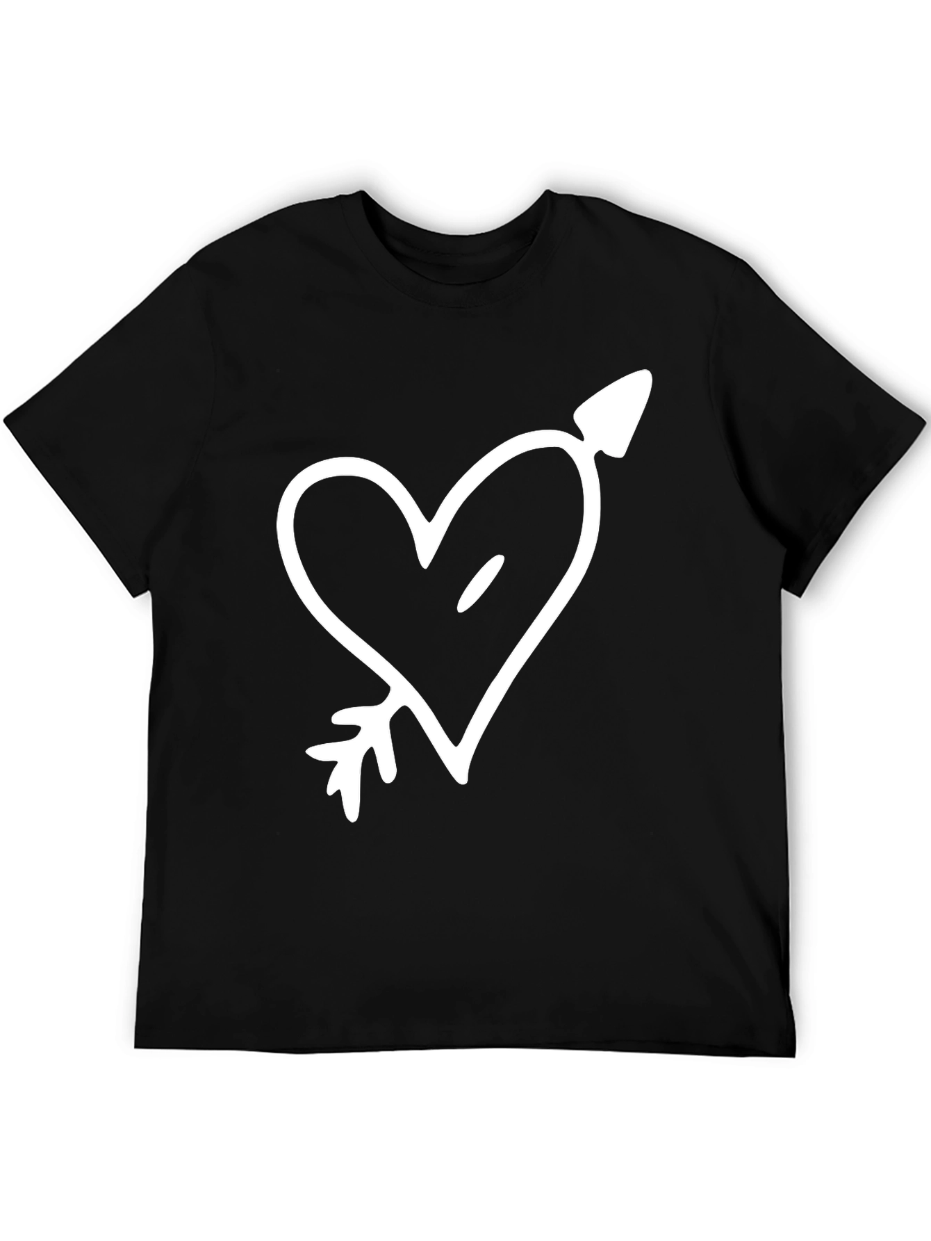 Heart & Arrow Graphic Tee - Stylish Black T-Shirt