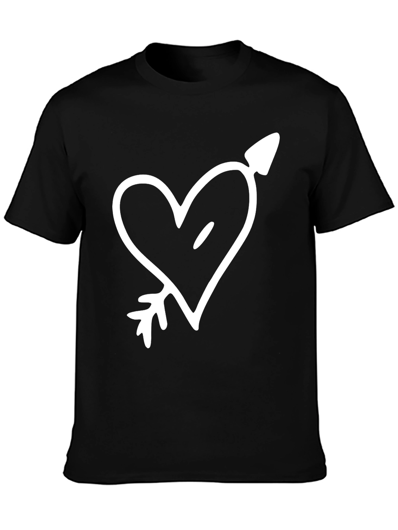 Heart & Arrow Graphic Tee - Stylish Black T-Shirt