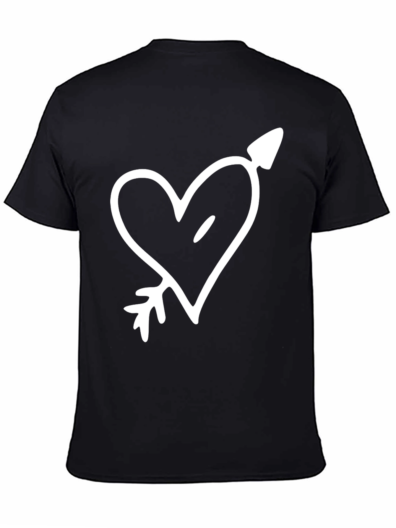 Heart & Arrow Graphic Tee - Stylish Black T-Shirt