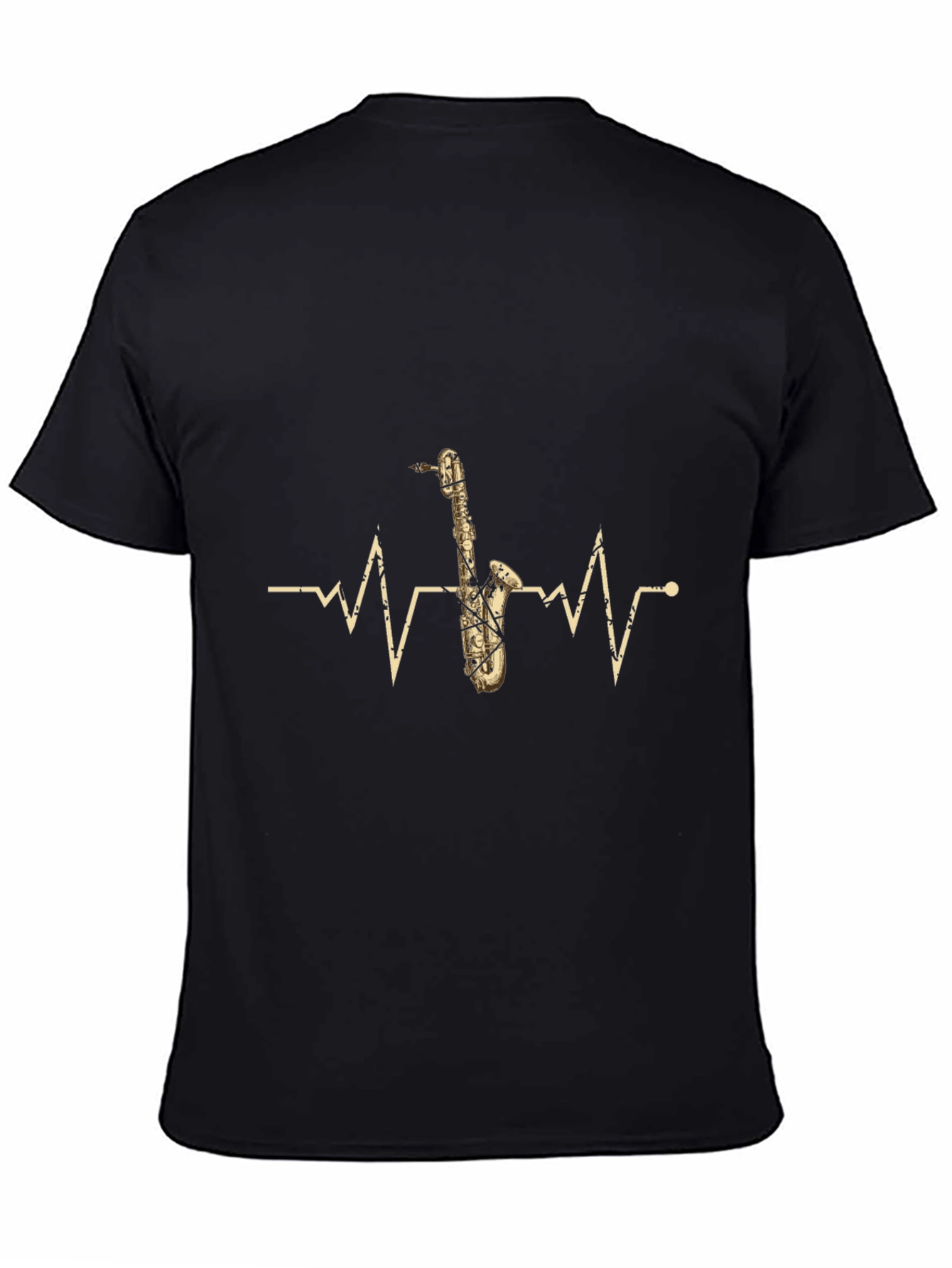 Saxophone Heartbeat Graphic T-Shirt - Music Lover Tee