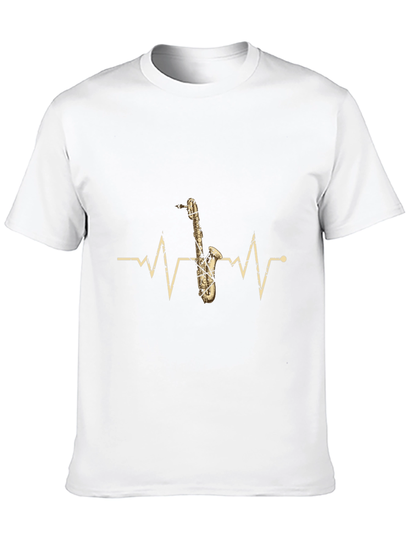 Saxophone Heartbeat Graphic T-Shirt - Music Lover Tee