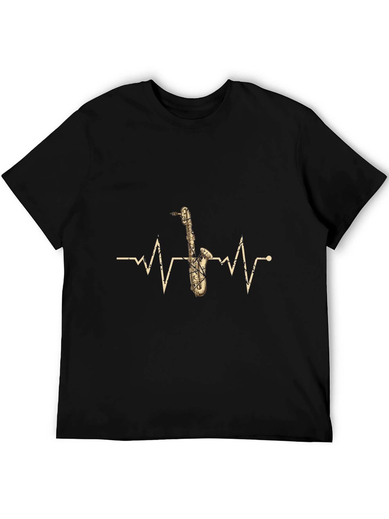 Saxophone Heartbeat Graphic T-Shirt - Music Lover Tee