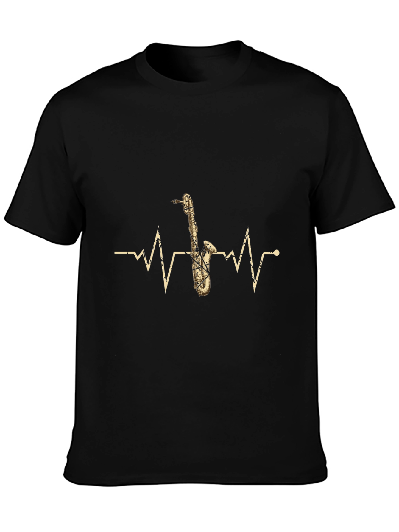 Saxophone Heartbeat Graphic T-Shirt - Music Lover Tee