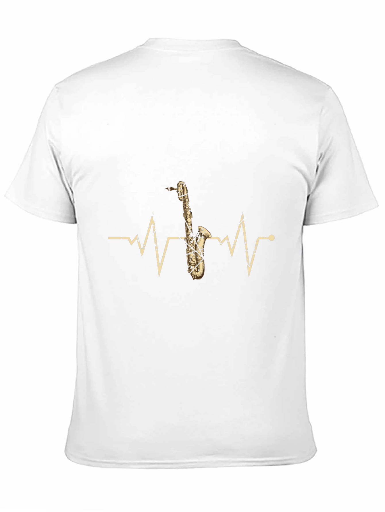 Saxophone Heartbeat Graphic T-Shirt - Music Lover Tee