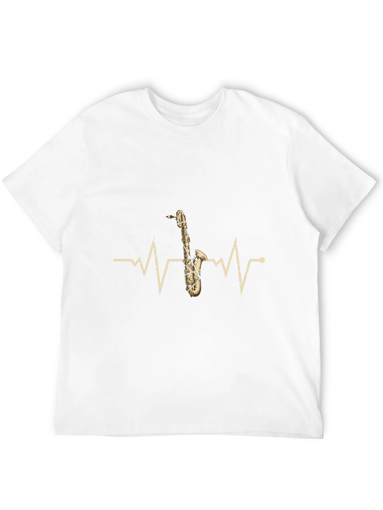 Saxophone Heartbeat Graphic T-Shirt - Music Lover Tee