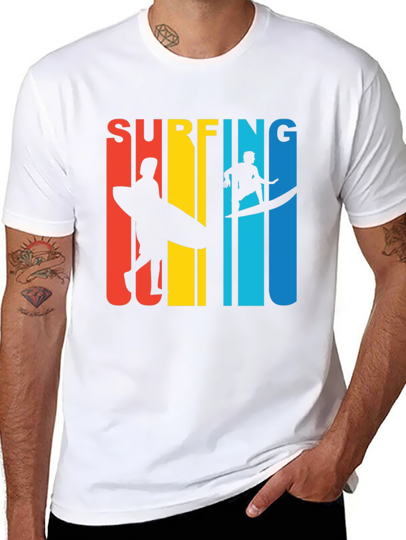 Surfing Graphic T-Shirt - Retro Style