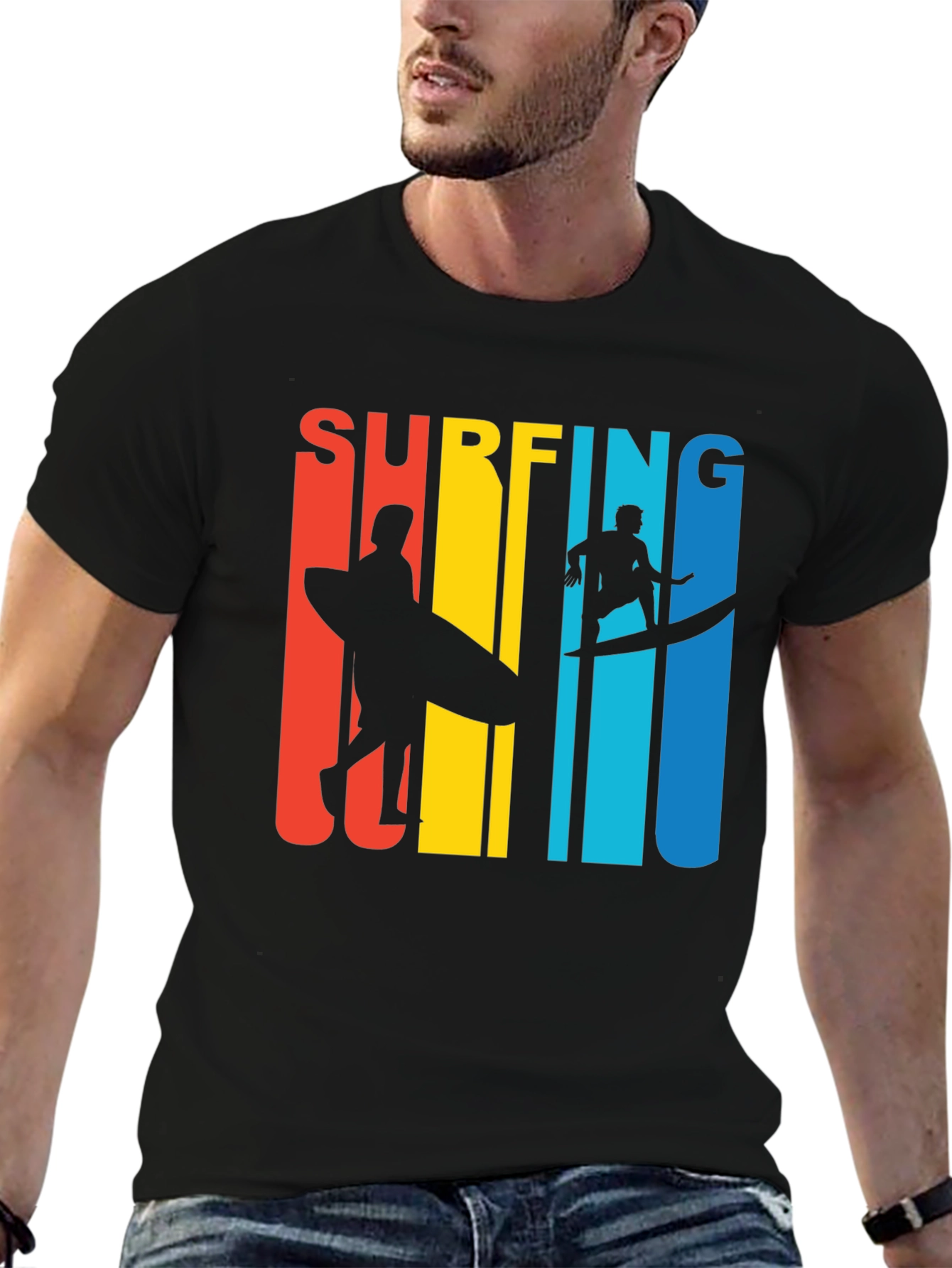 Surfing Graphic T-Shirt - Retro Style