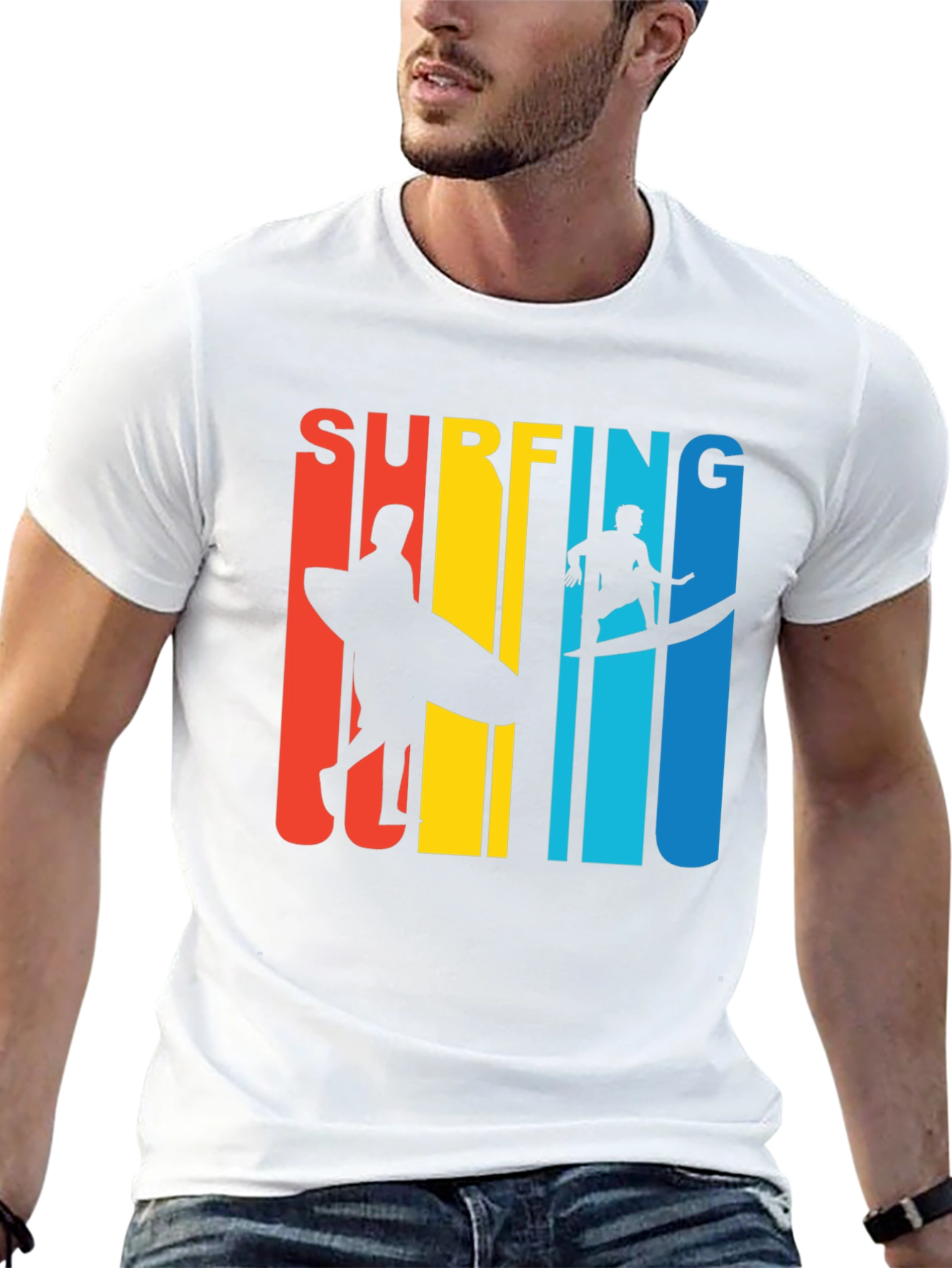 Surfing Graphic T-Shirt - Retro Style