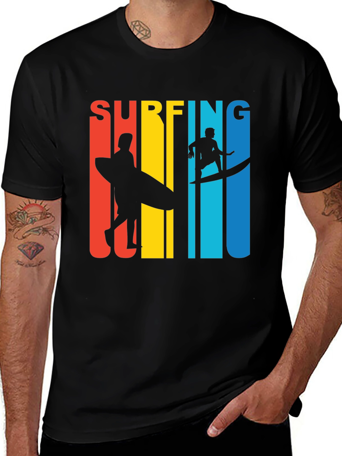 Surfing Graphic T-Shirt - Retro Style