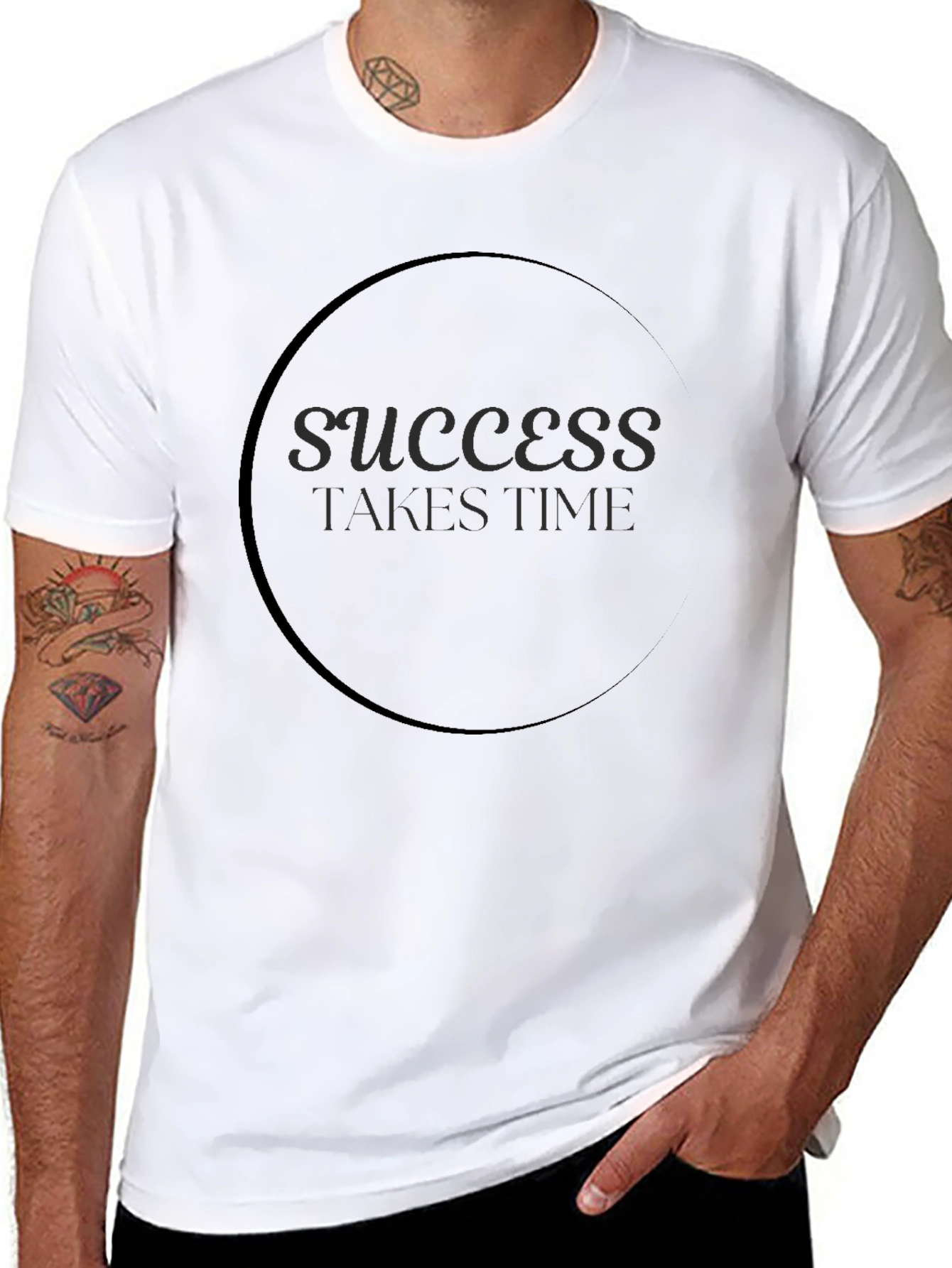 Success Takes Time Black Graphic Tee