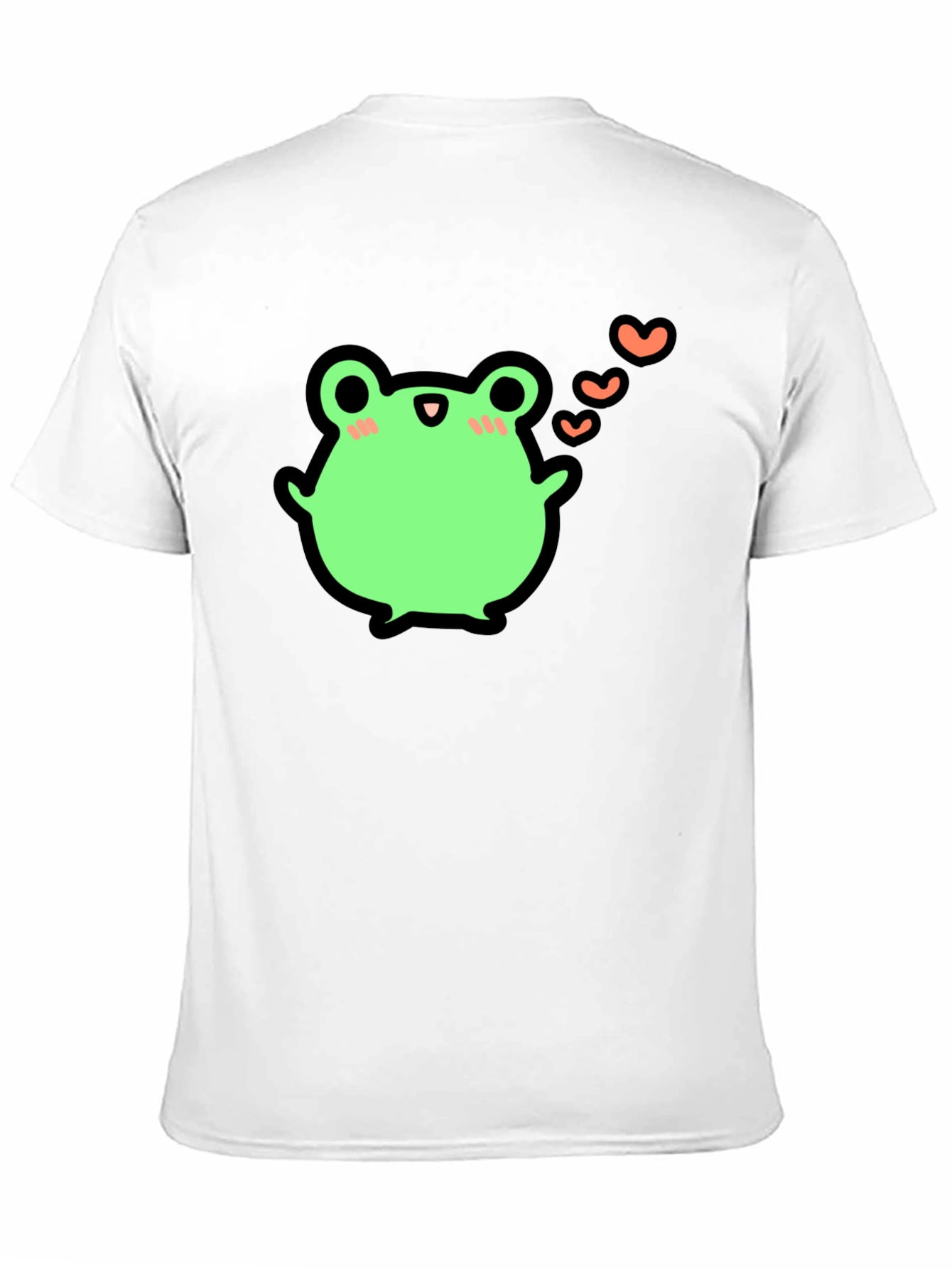 Cute Frog With Hearts Graphic Black T-Shirt