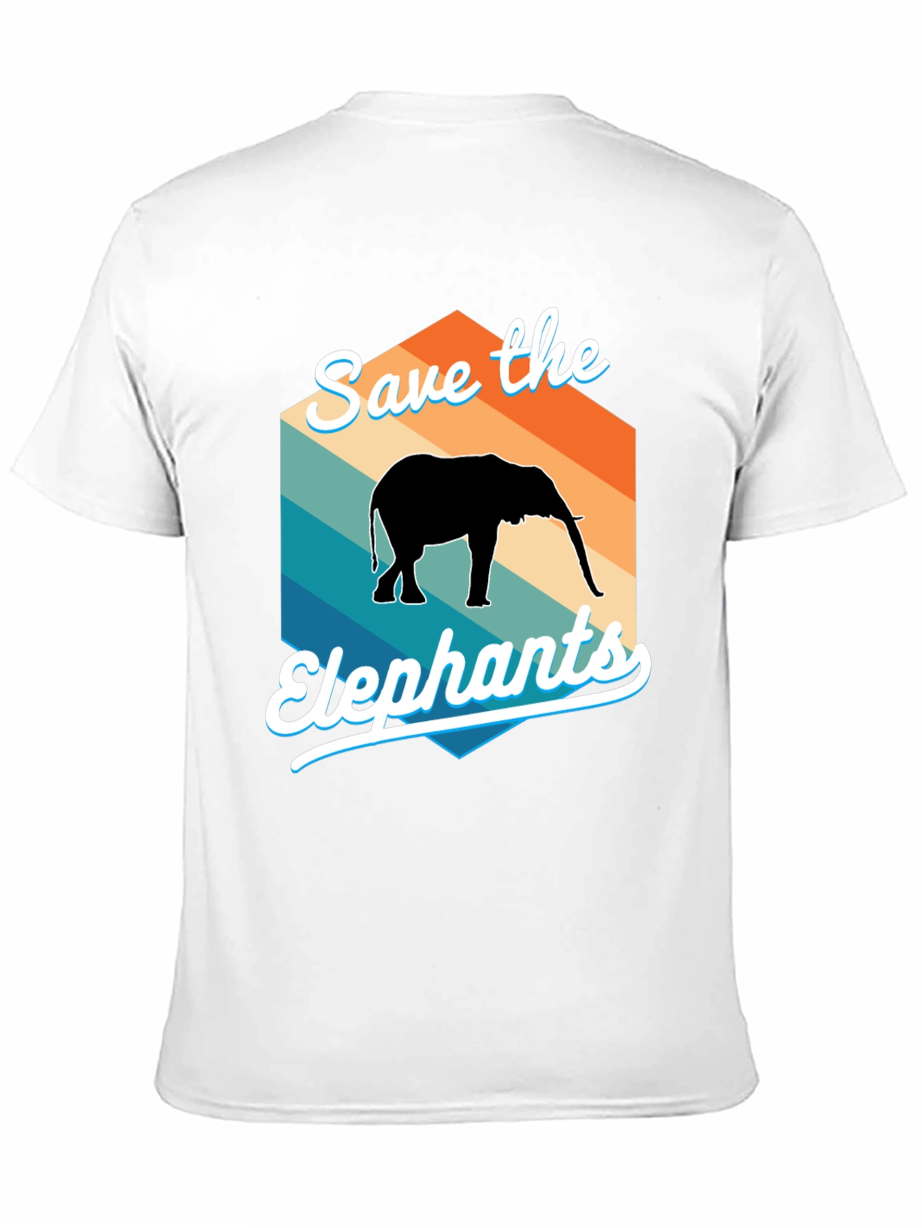 Save the Elephants Retro Style Graphic T-Shirt