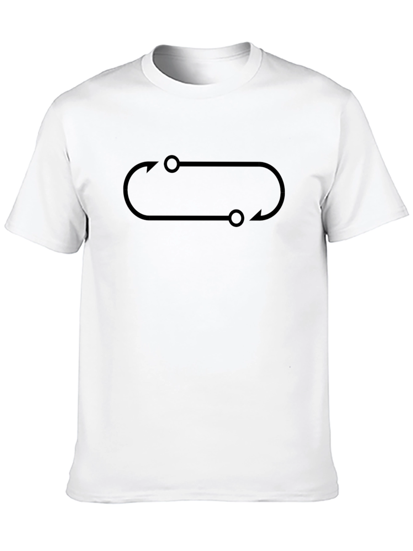 Modern Black T-Shirt with Loop Icon Design