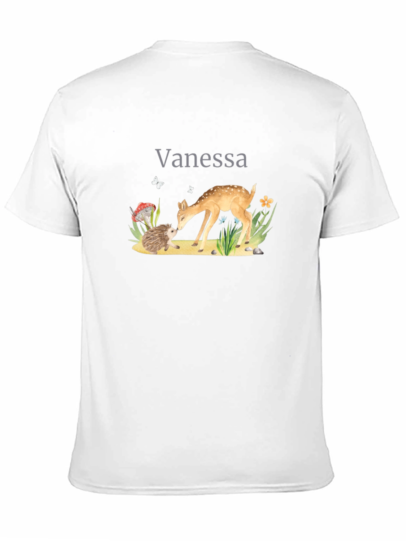 Vanessas Woodland Friends Black T-Shirt