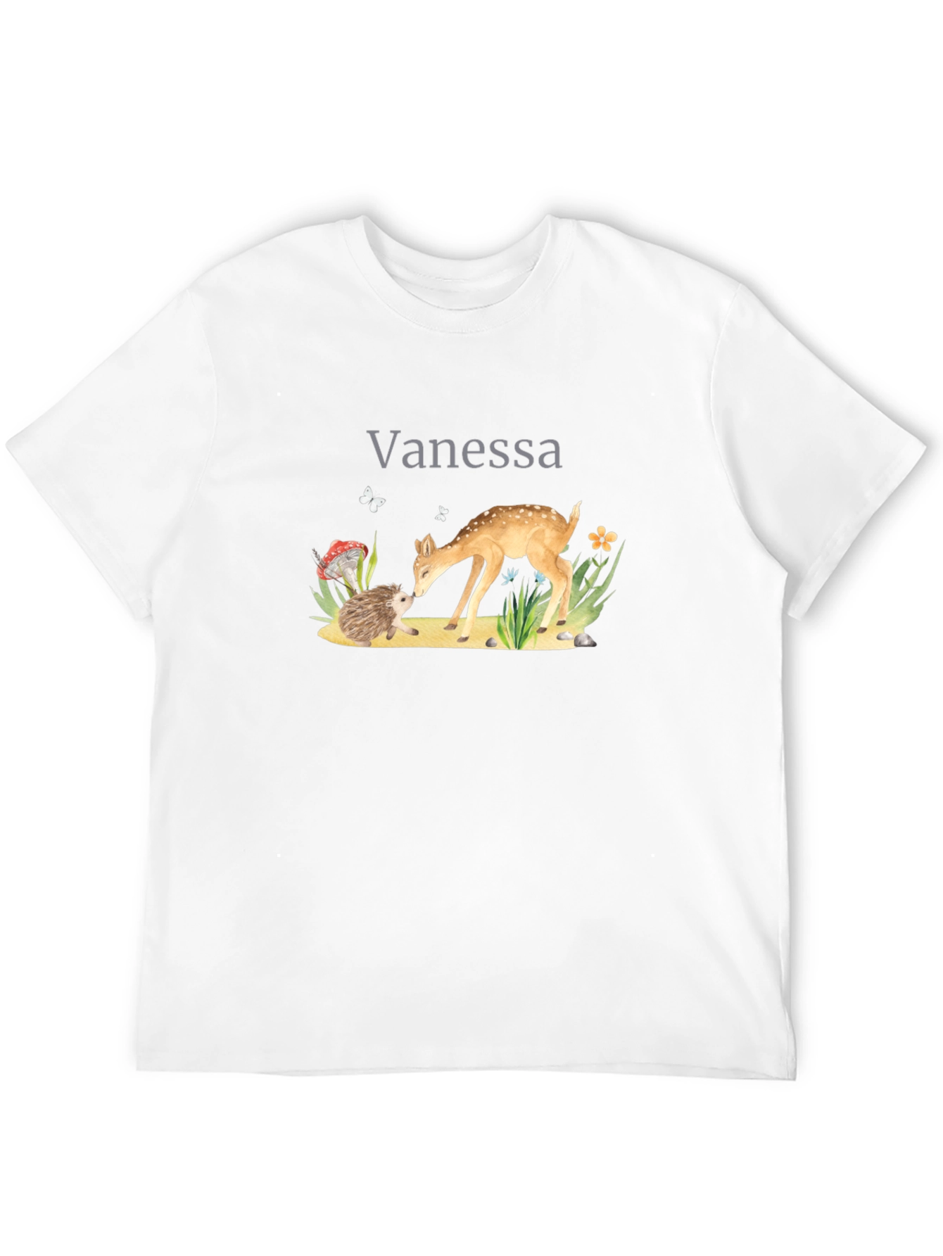 Vanessas Woodland Friends Black T-Shirt