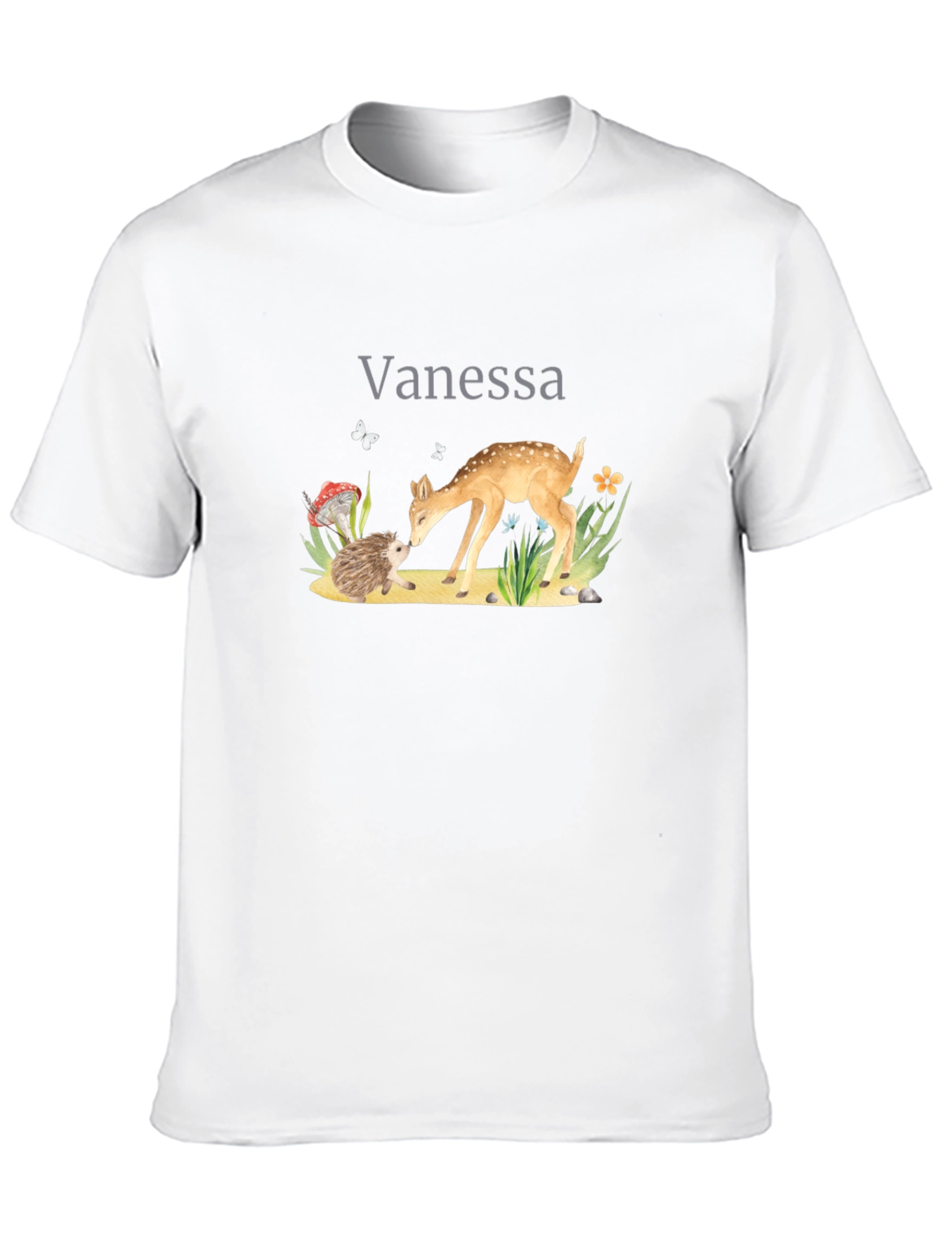 Vanessas Woodland Friends Black T-Shirt