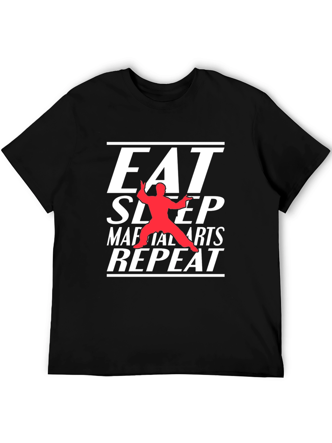 Eat Sleep Martial Arts Repeat Black T-Shirt