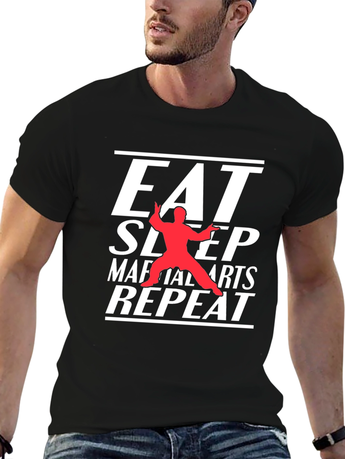 Eat Sleep Martial Arts Repeat Black T-Shirt