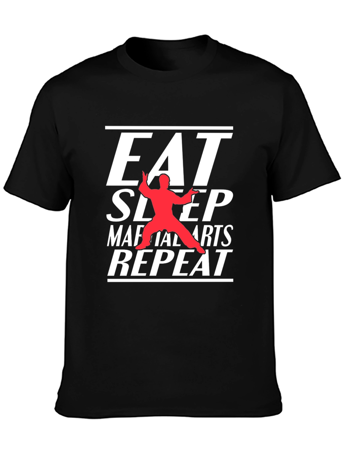 Eat Sleep Martial Arts Repeat Black T-Shirt