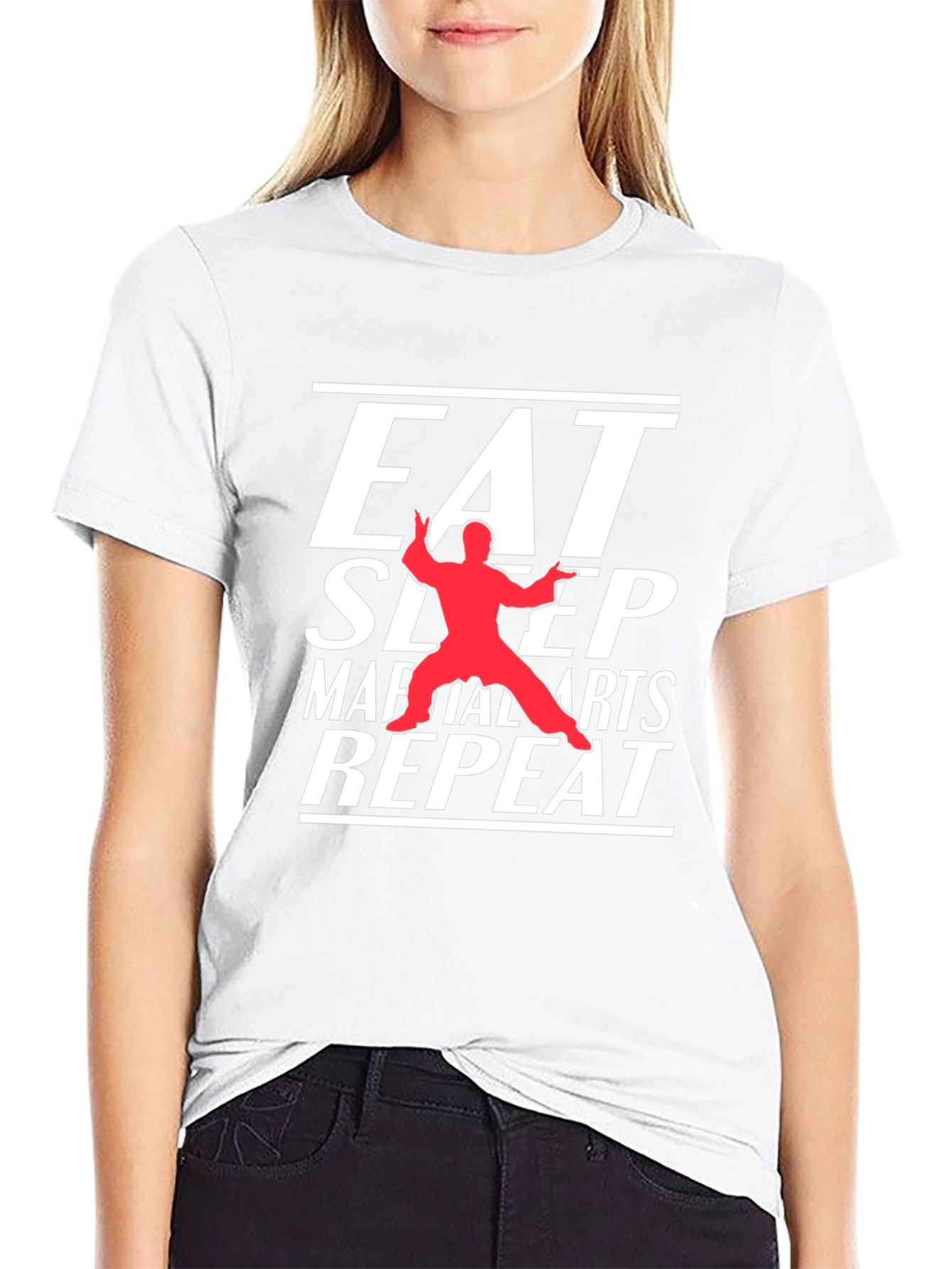 Eat Sleep Martial Arts Repeat Black T-Shirt