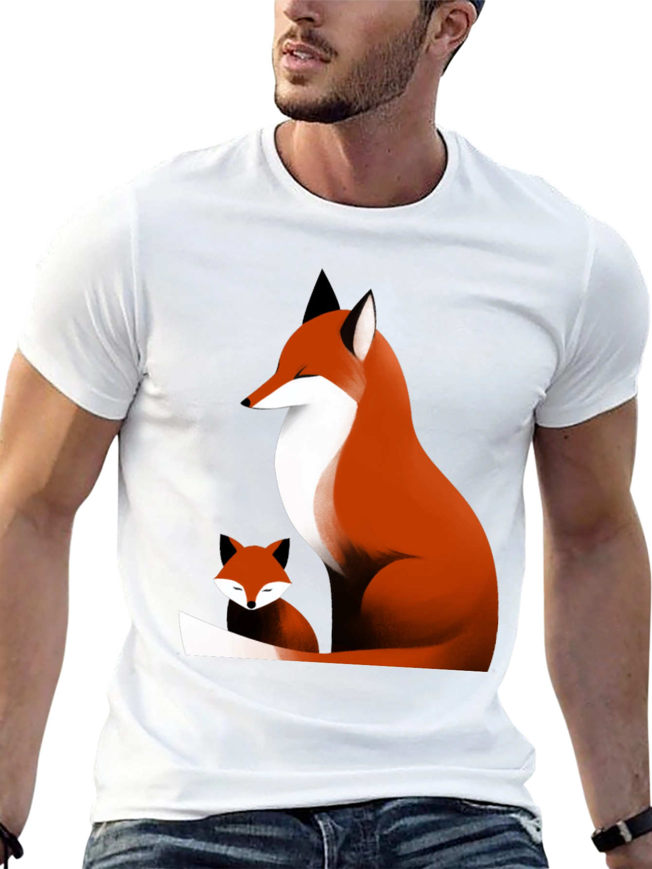 Fox Graphic Tee - Stylish Black Cotton Shirt