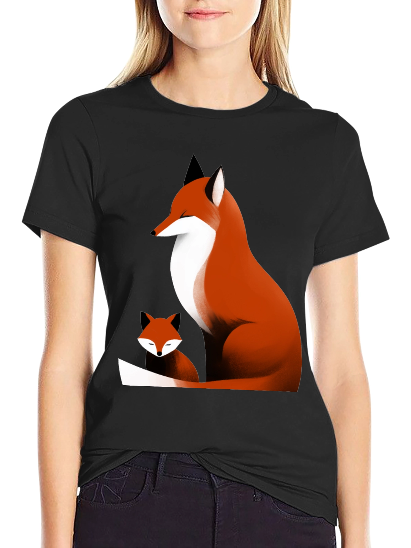 Fox Graphic Tee - Stylish Black Cotton Shirt