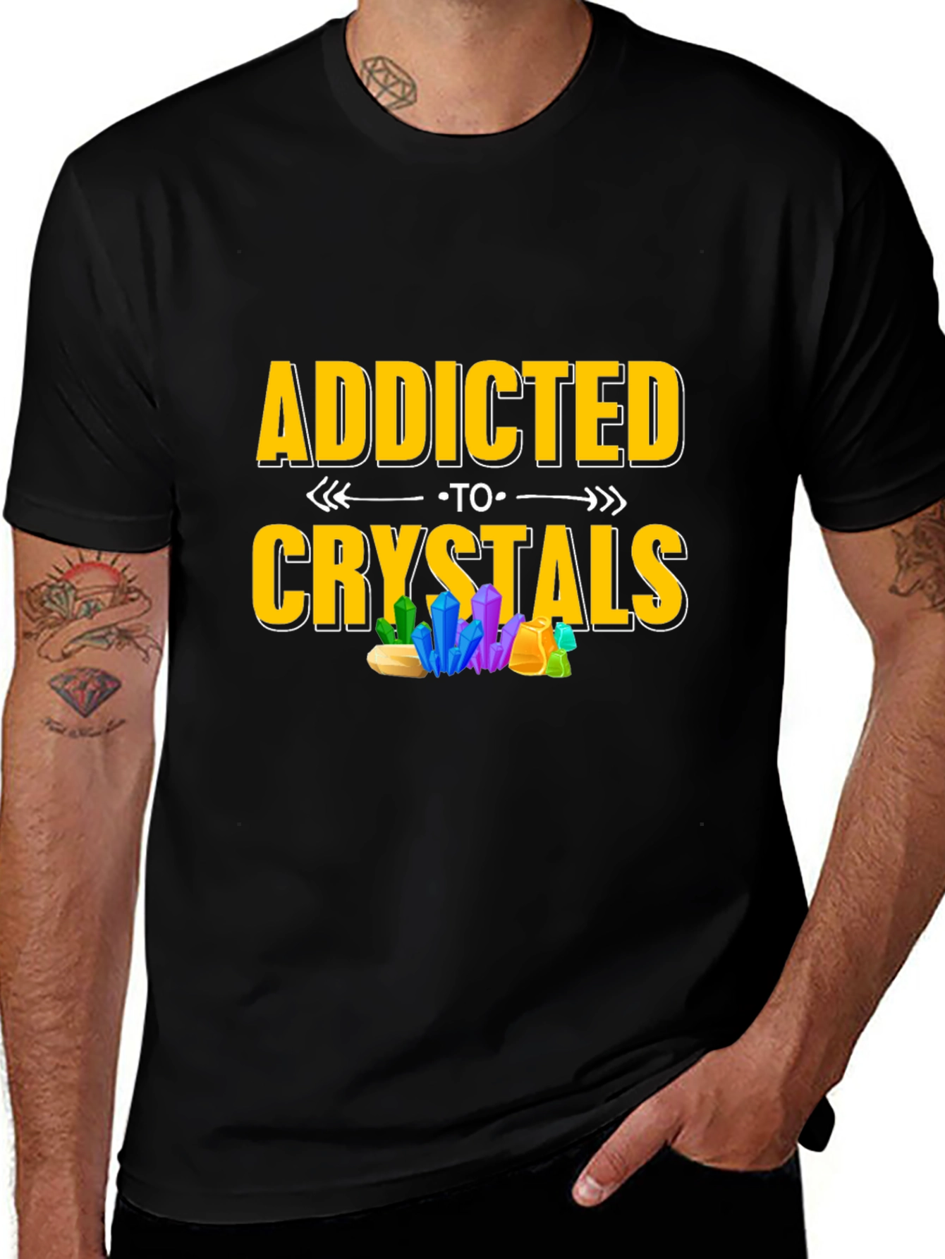 Addicted to Crystals Graphic T-Shirt