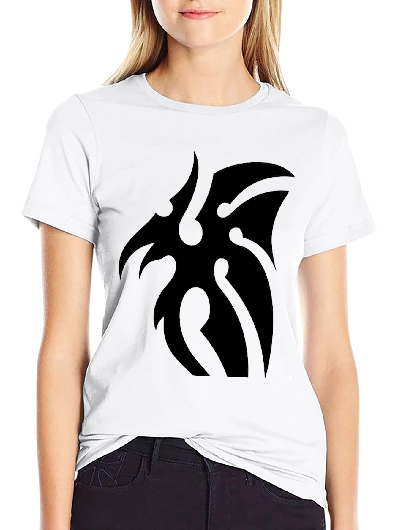 Mens Black Tribal Graphic Tee - Casual Style