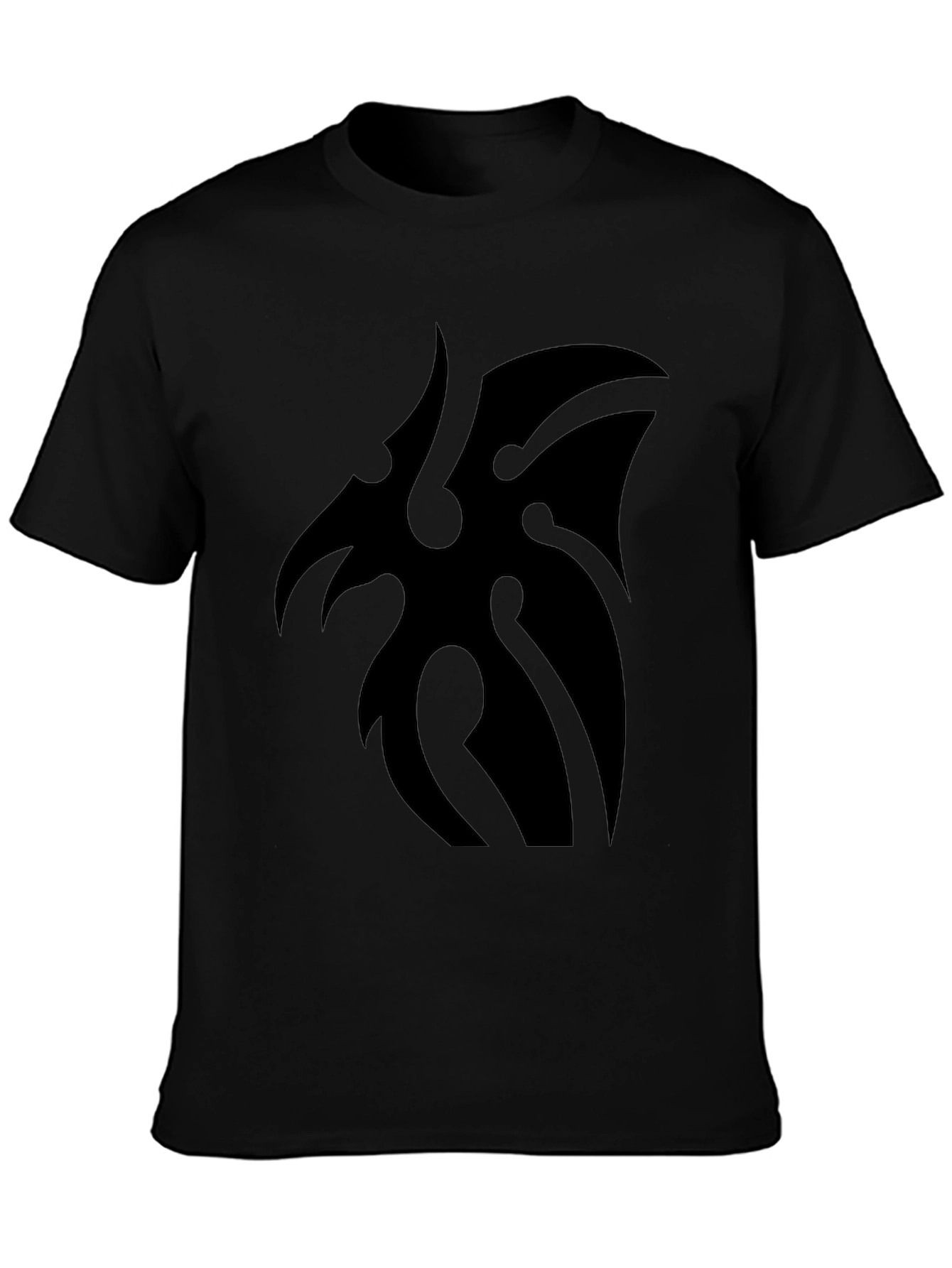 Mens Black Tribal Graphic Tee - Casual Style