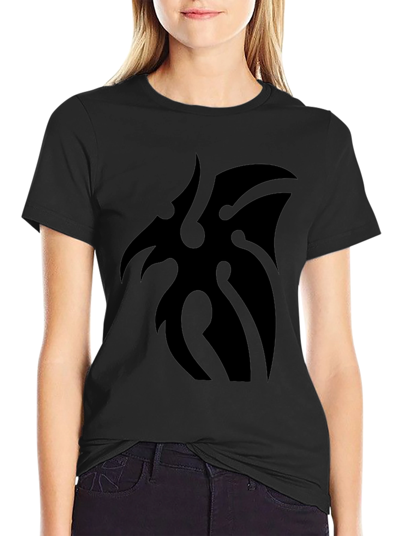 Mens Black Tribal Graphic Tee - Casual Style