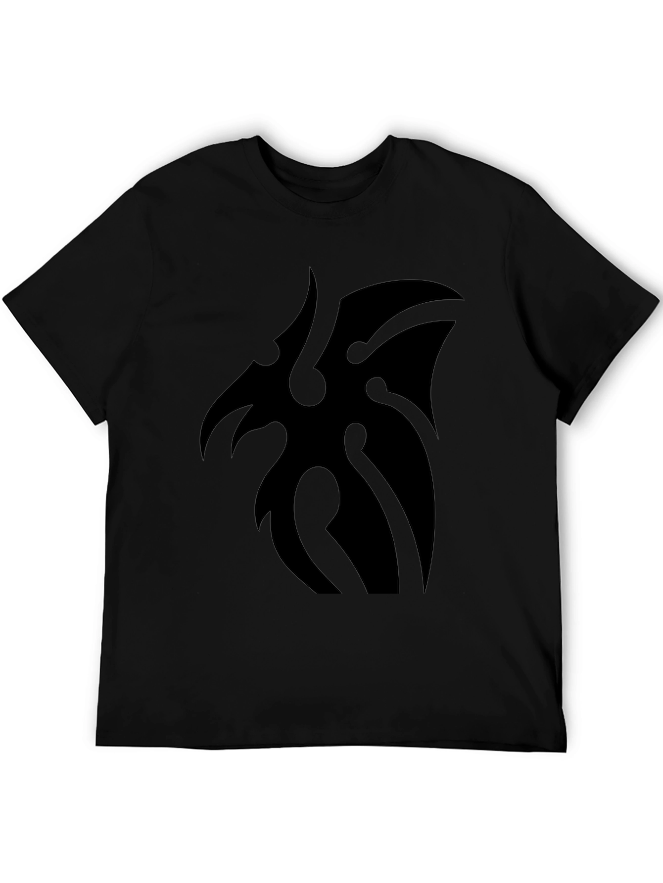 Mens Black Tribal Graphic Tee - Casual Style