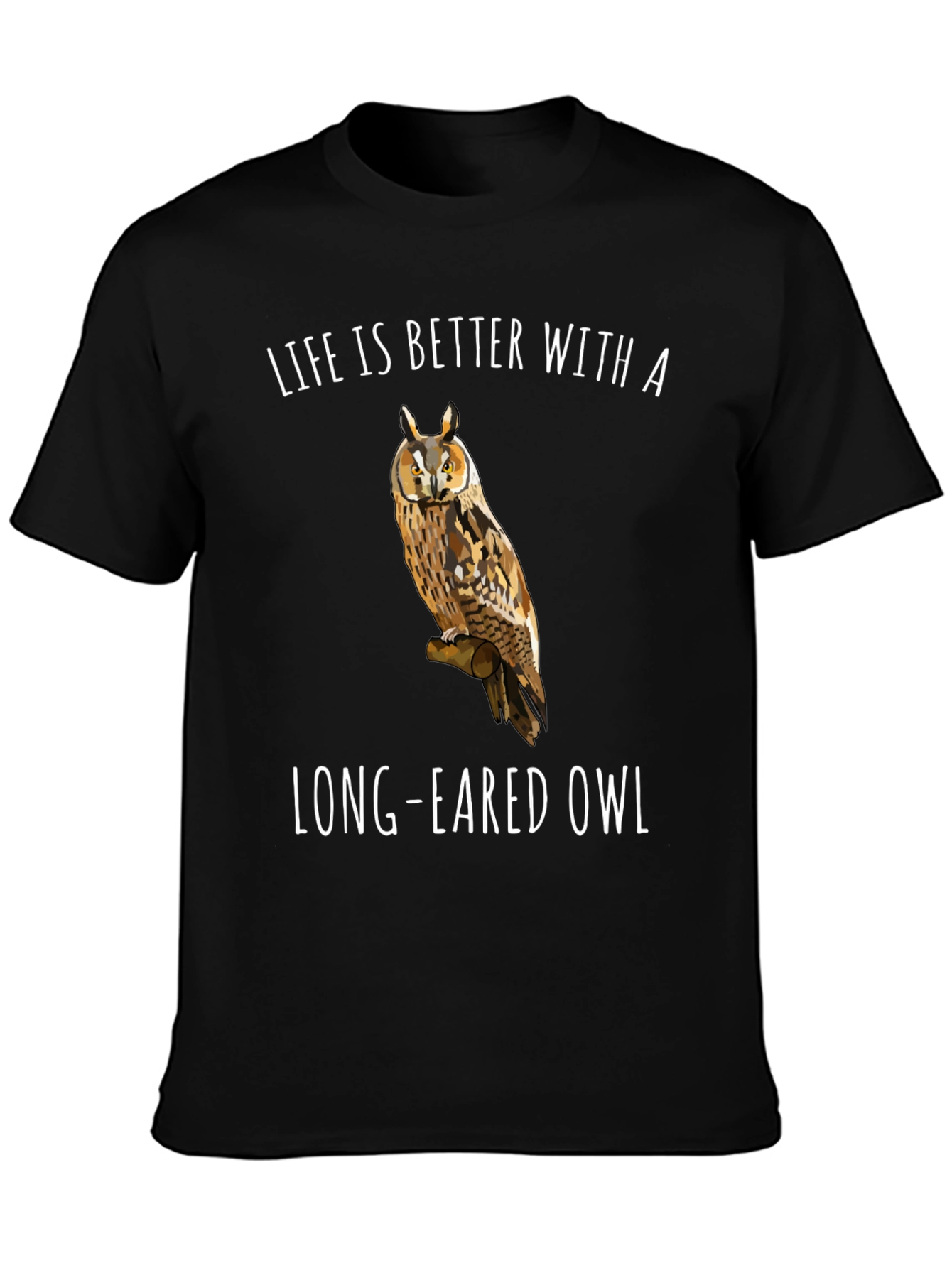 Long-Eared Owl Graphic T-Shirt - Bird Lover Tee