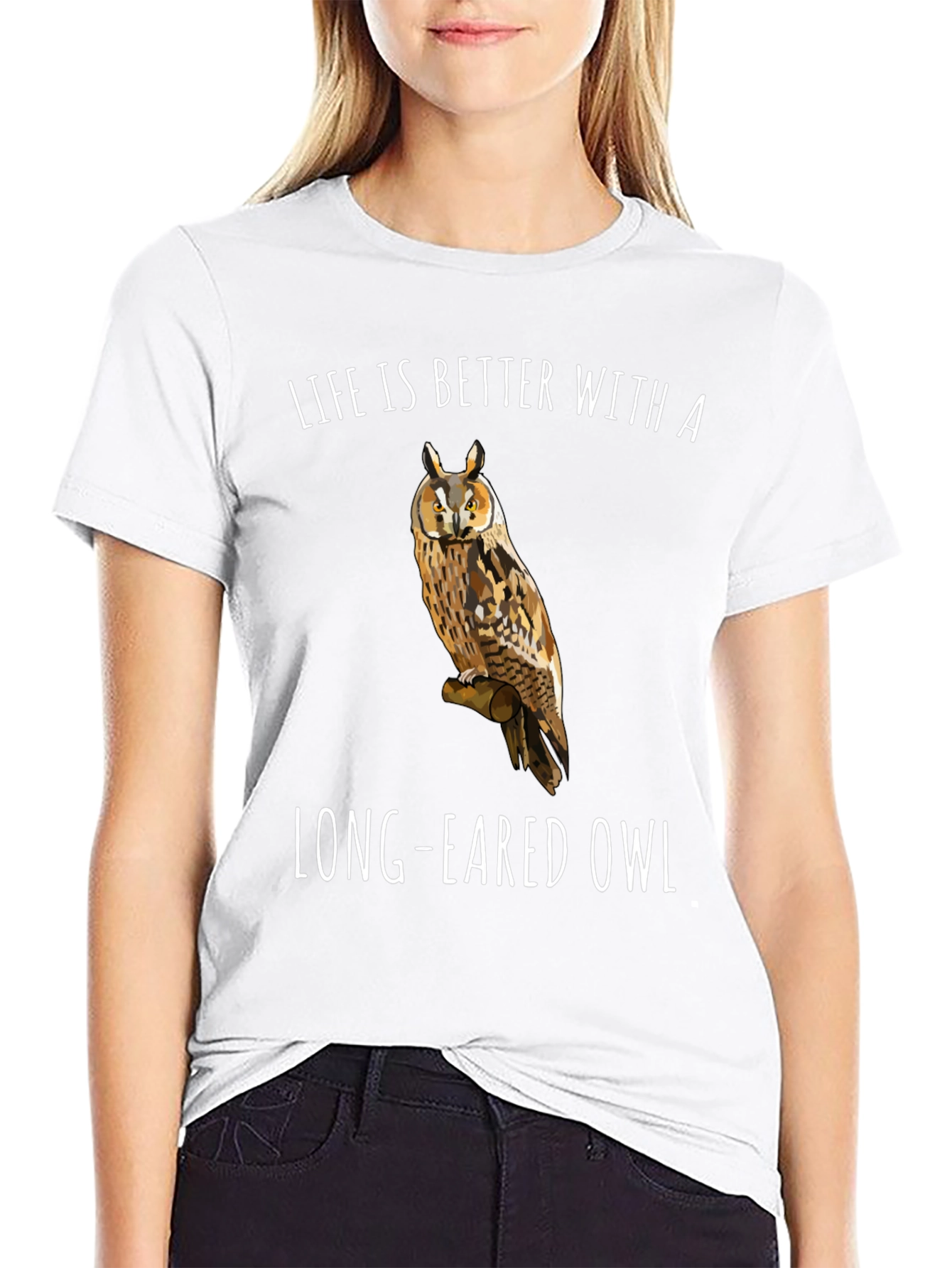 Long-Eared Owl Graphic T-Shirt - Bird Lover Tee