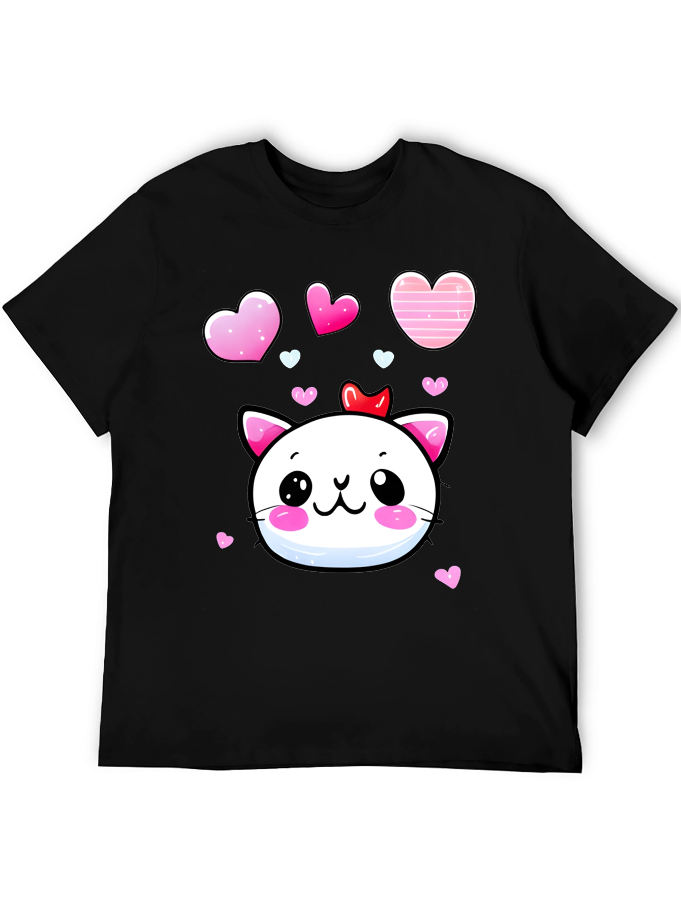 Kawaii Cat Heart T-Shirt - Adorable Valentines Tee