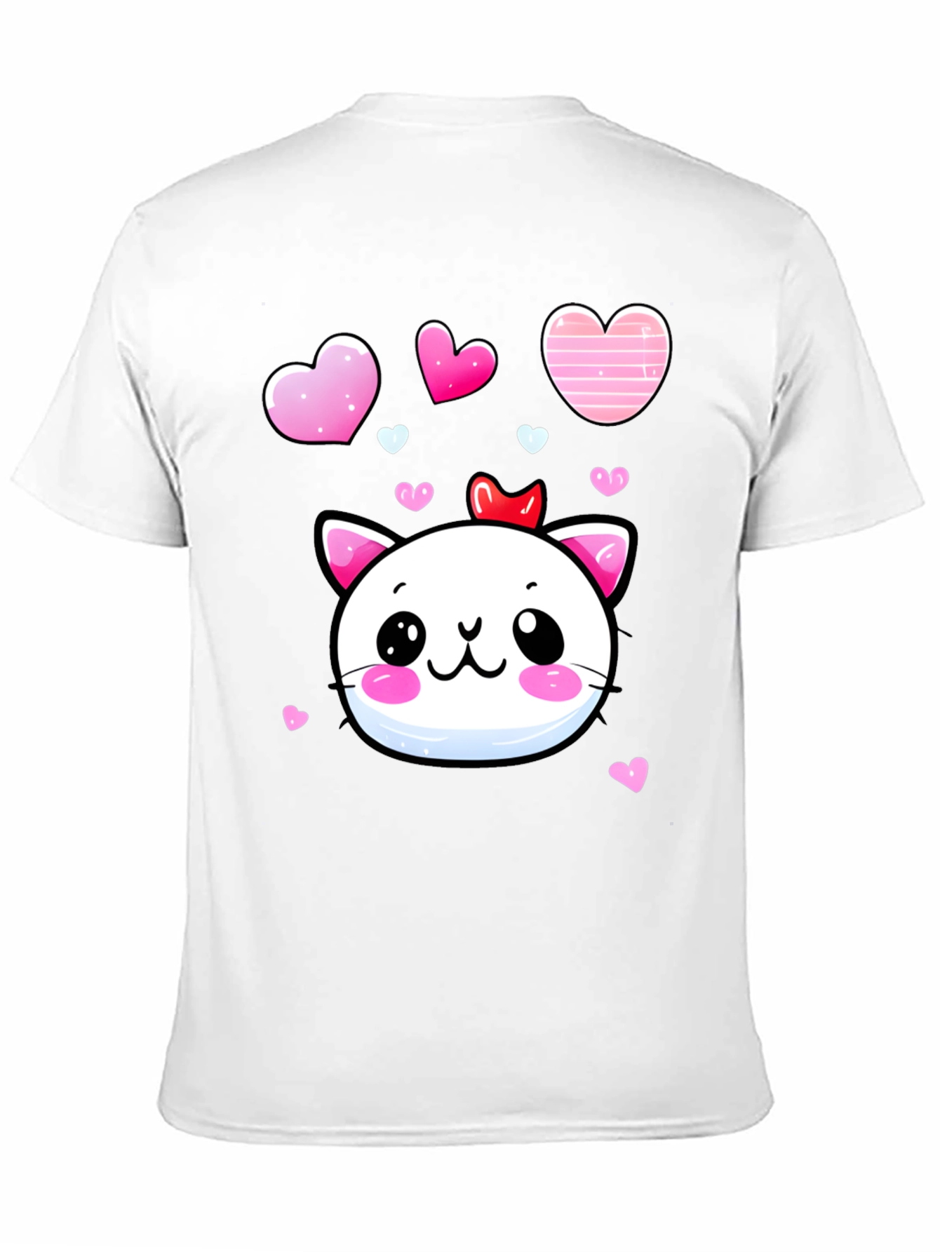 Kawaii Cat Heart T-Shirt - Adorable Valentines Tee