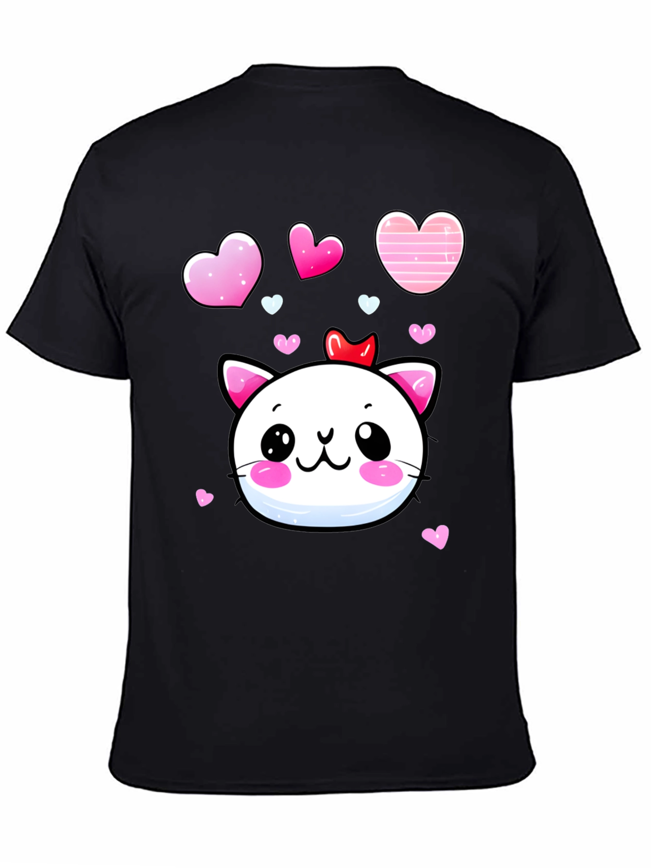 Kawaii Cat Heart T-Shirt - Adorable Valentines Tee