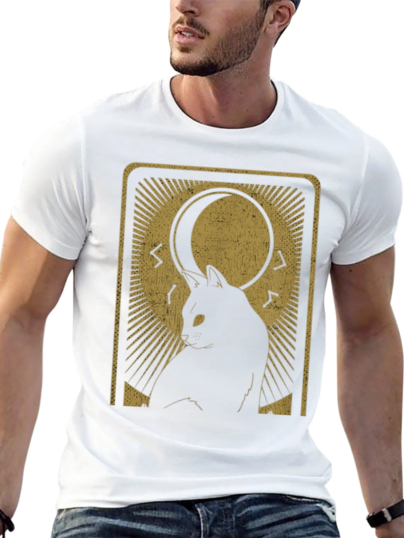 Mystic Cat Tarot Card Graphic T-Shirt