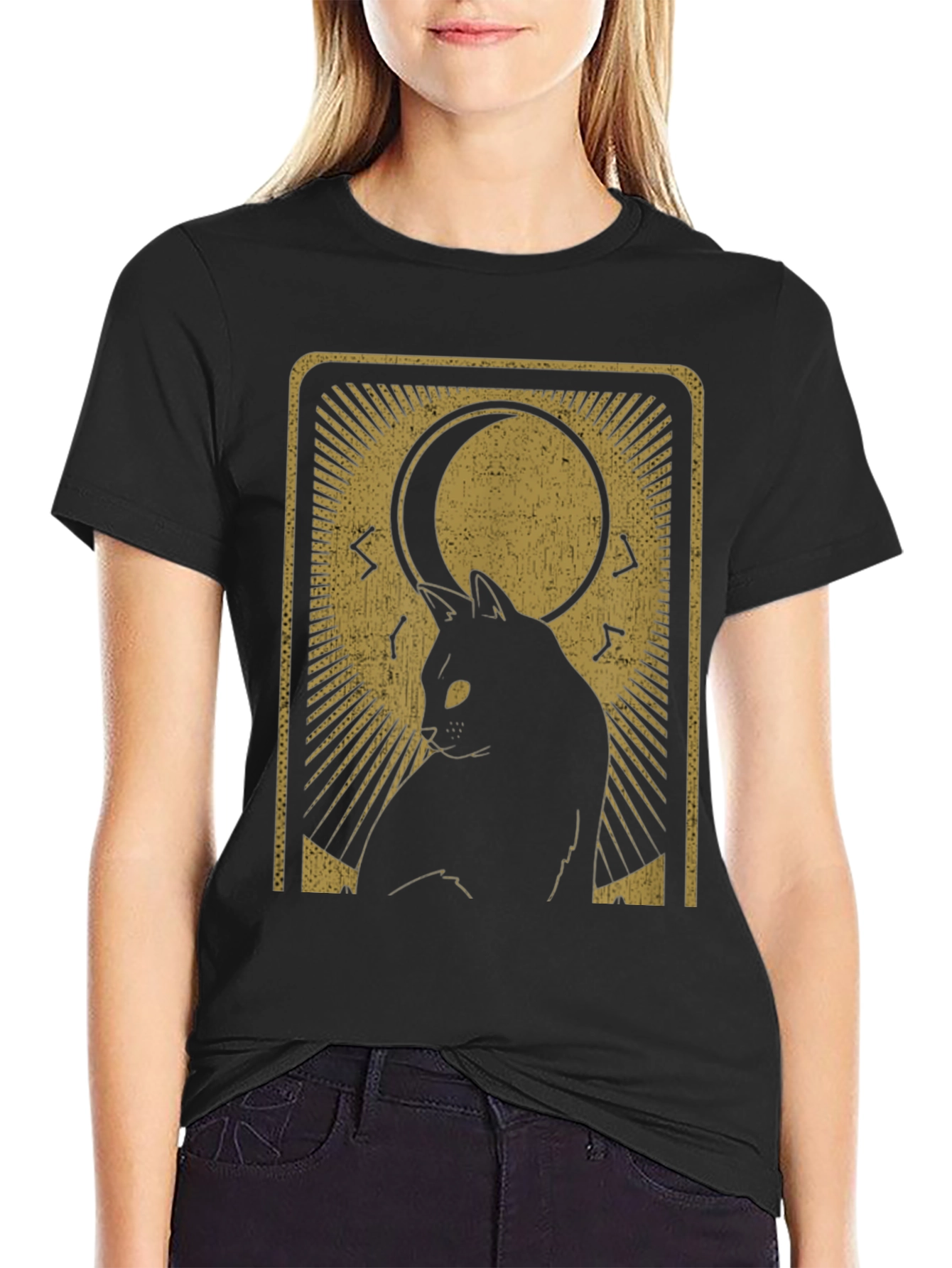 Mystic Cat Tarot Card Graphic T-Shirt